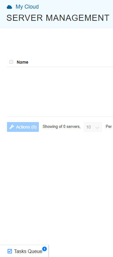Server creation added as a task in queue