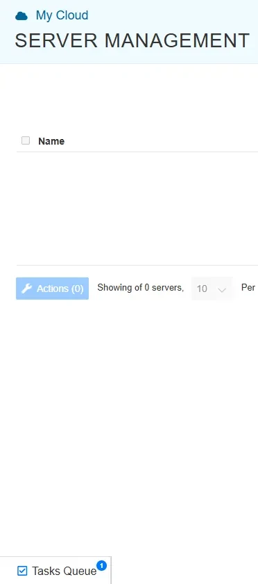 Server creation added as a task in queue