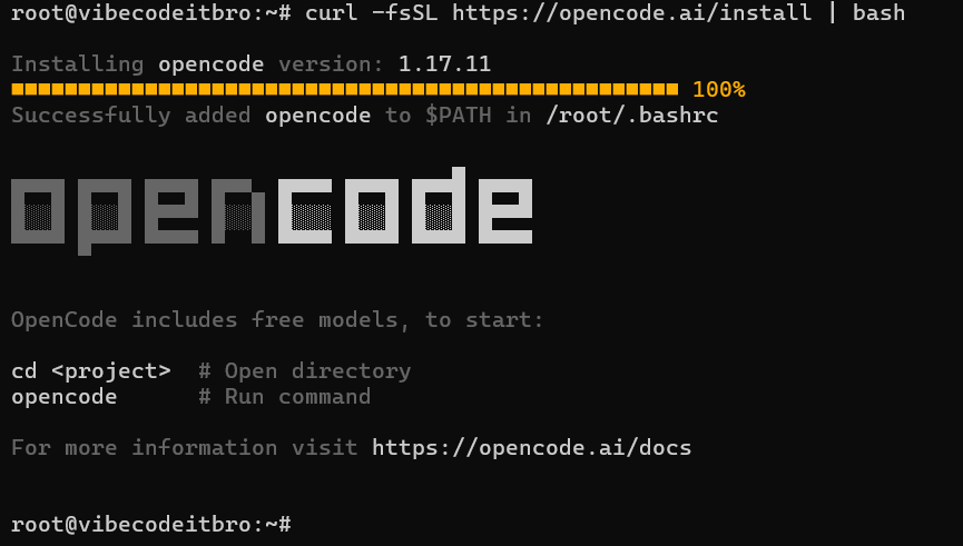 Terminal after install