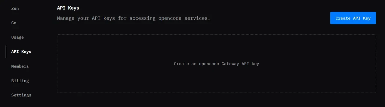 Click API keys, then Create API key