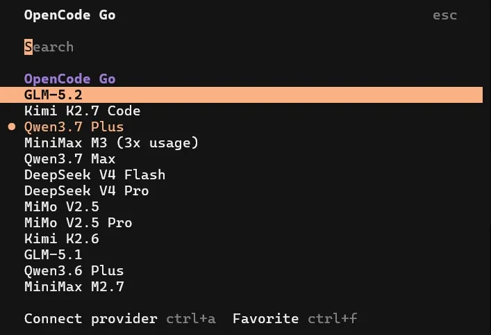Press Ctrl+P for the live model list and choose a model